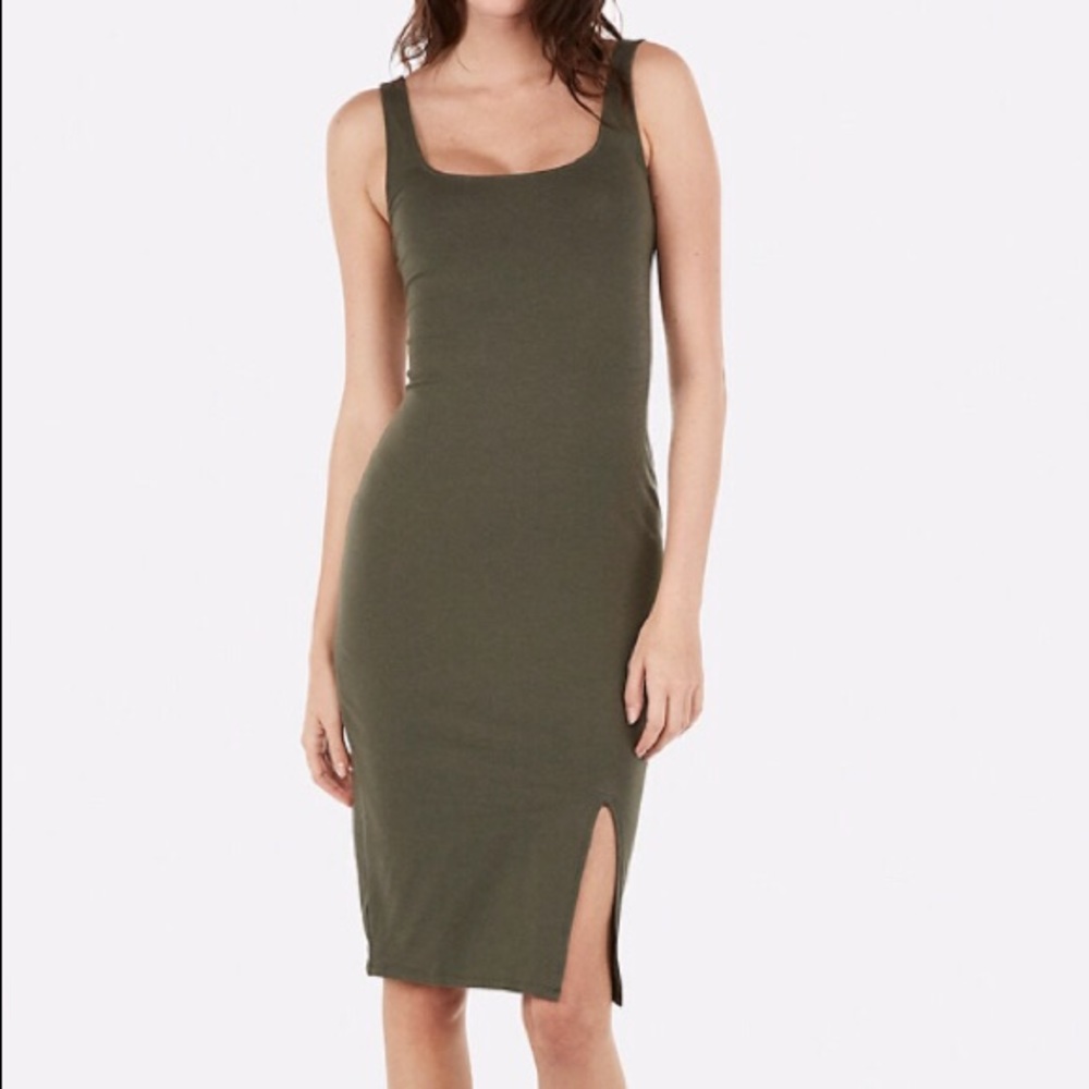 Express square neck sheath midi dress